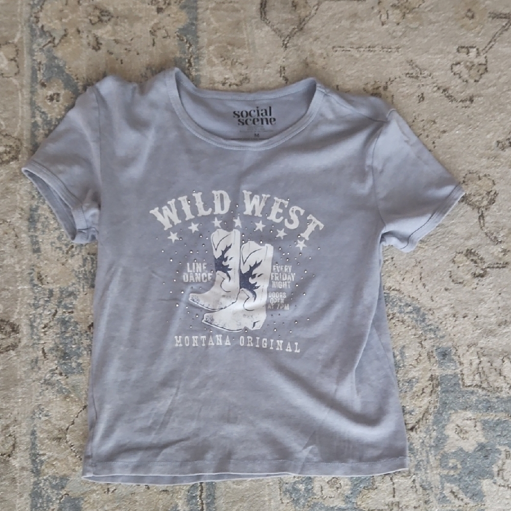 Social Scene Wild West Gray T-Shirt